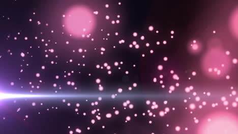 animación de puntos de luz que se mueven sobre un fondo negro
