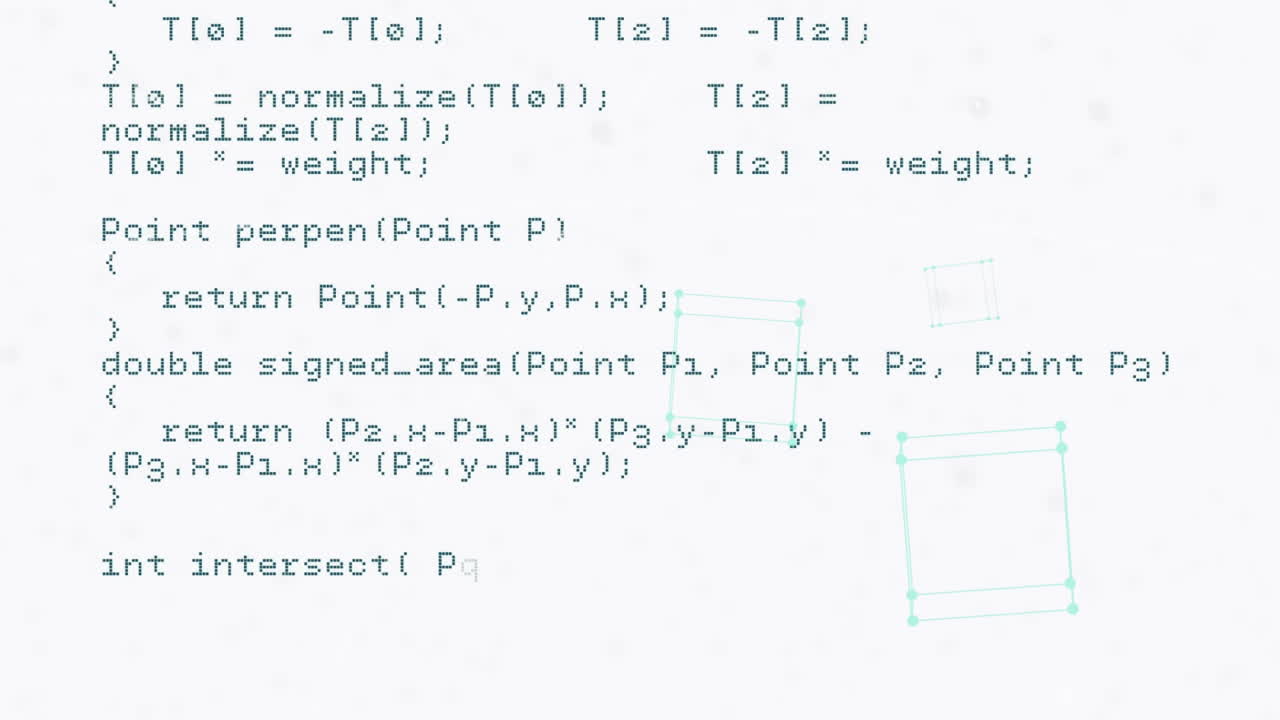 백색 배경에 컴퓨터 코드 처리의 애니메이션
