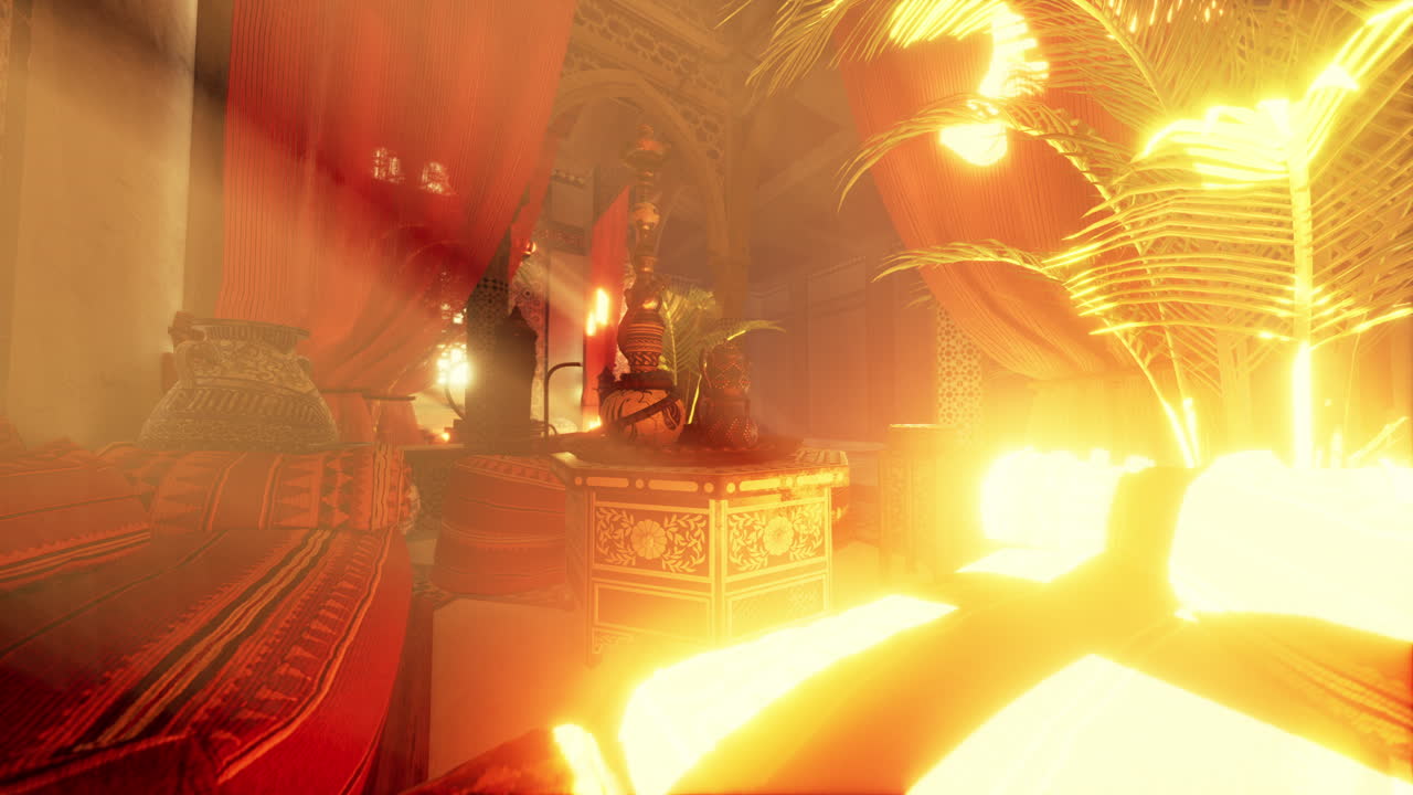 럭셔리 아라비아 나이트 라운지: 호카와 함께 편안한 분위기