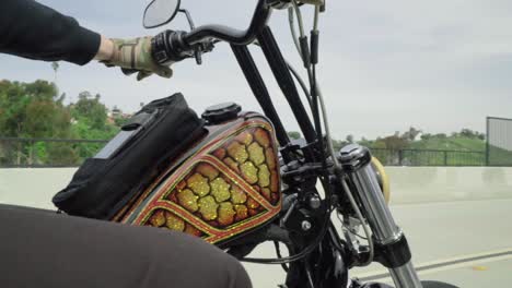 harley rider up close while riding