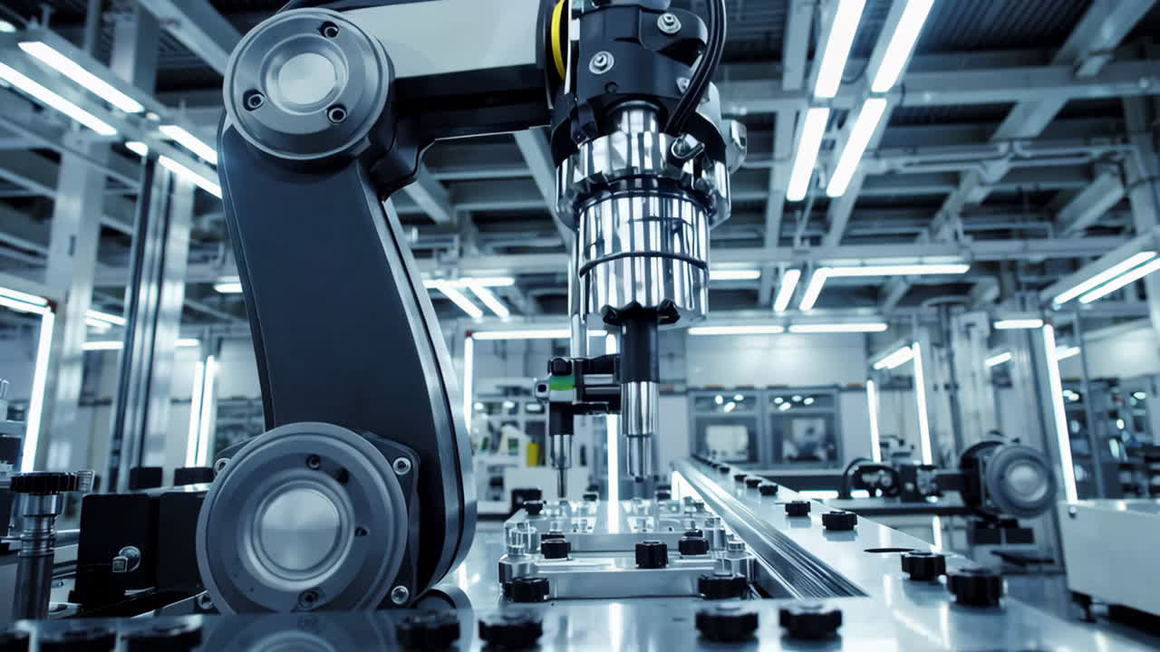 Industrial Robot in a Modern Manufacturing Facility