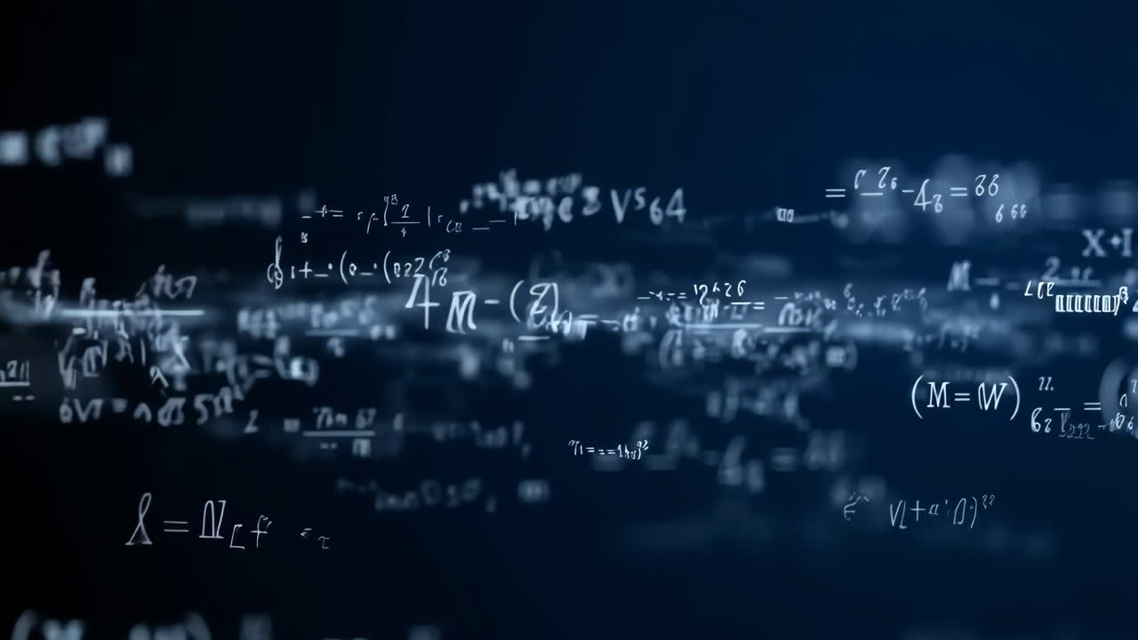 Mathematical Equations and Formulas on a Dark Background