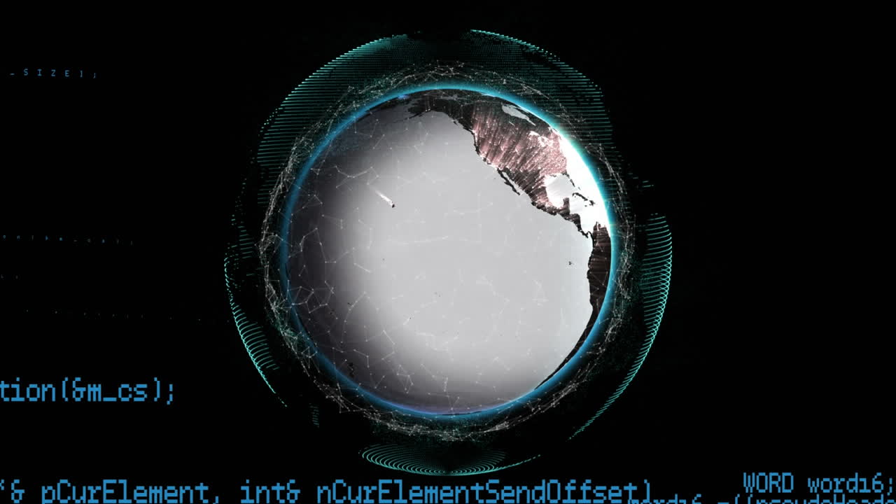 프로그램 코드와 함께 회전하는 지구