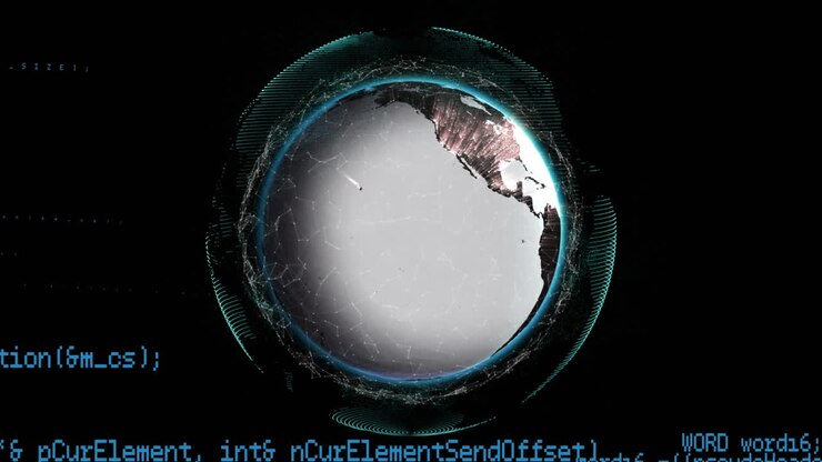 Rotating globe with program codes