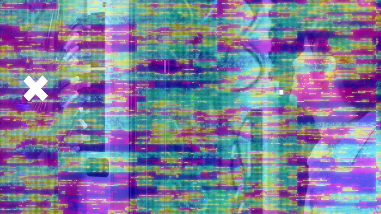 animación del procesamiento de datos en la sala de servidores