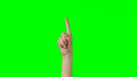 Person-making-hand-gesture-against-green-screen-background