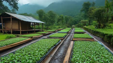 seedling farm in a rural mountainous area