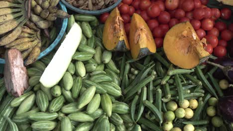 variety of raw vegetable sale on market