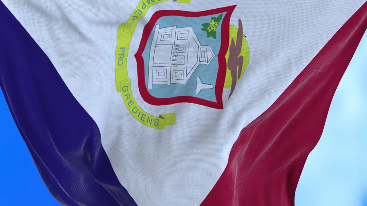 Loop senza soluzione di continuità della bandiera di Saint Martin