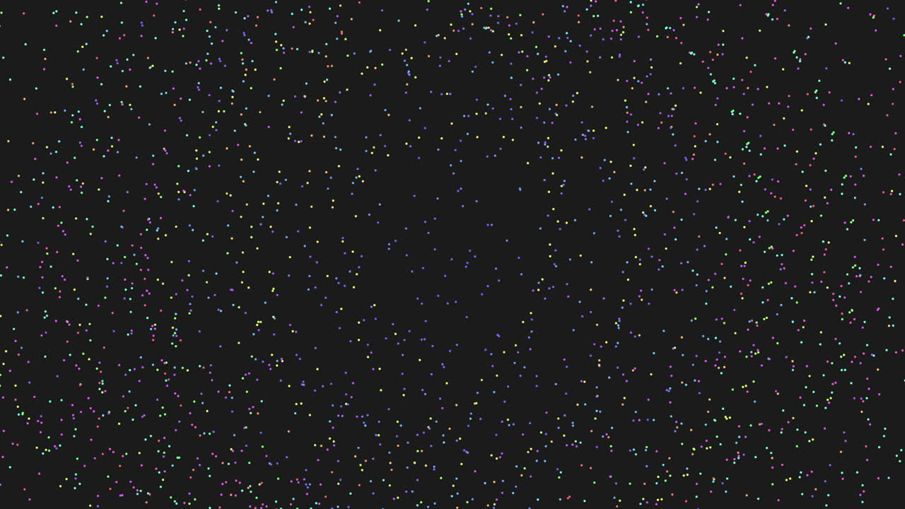 Colorful dots scattered on a black background creating a visually engaging and abstract composition. The randomness and vibrancy of the dots evoke a sense of artistry and whimsy