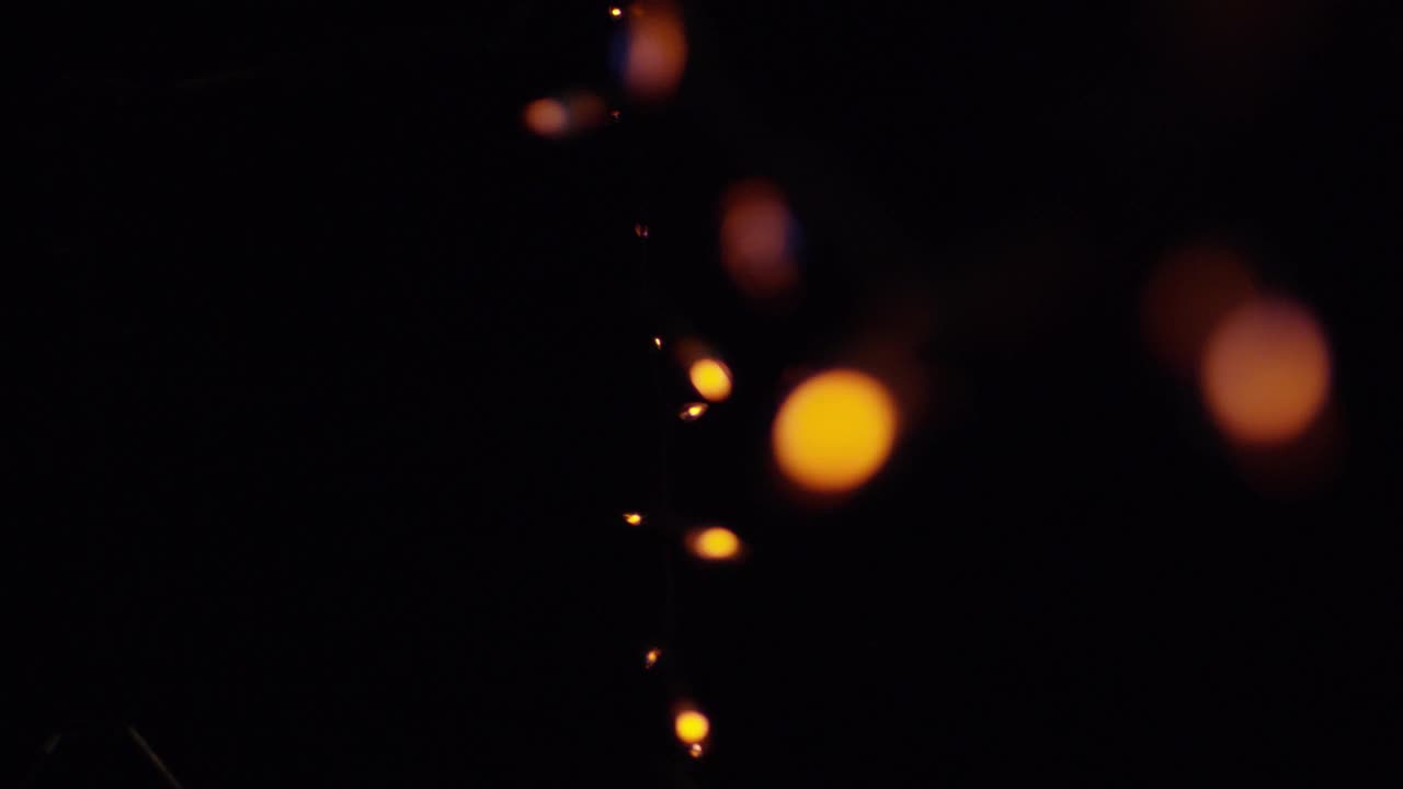 garlands, glare, out of focus and in focus
