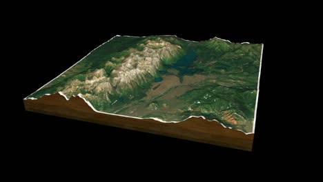 mapa del terreno del parque nacional de grand teton 3d renderizado animación de bucle de 360 grados
