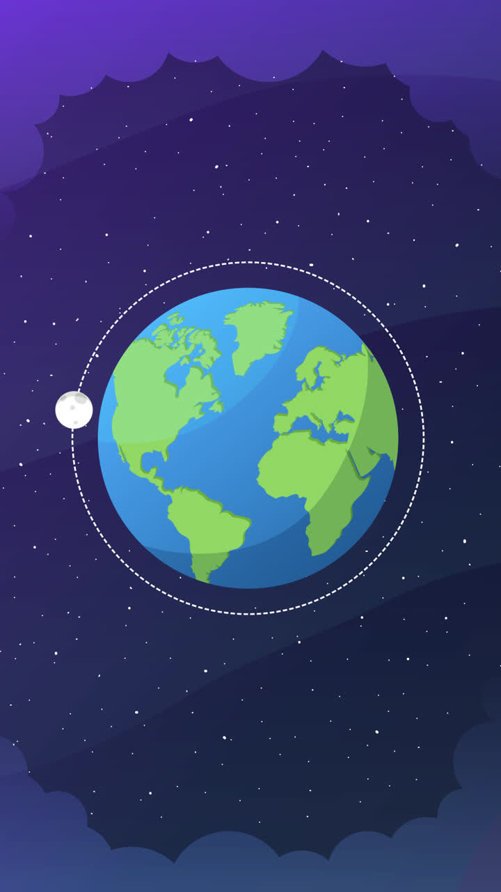 gráfico de movimiento del diseño de la tierra en el espacio