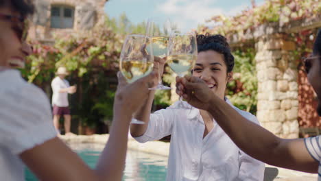 beautiful-woman-drinking-wine-making-toast-with-friends-celebrating-on-vacation-at-holiday-villa-enjoying-group-of-people-relaxing-outdoors-on-sunny-day-4k
