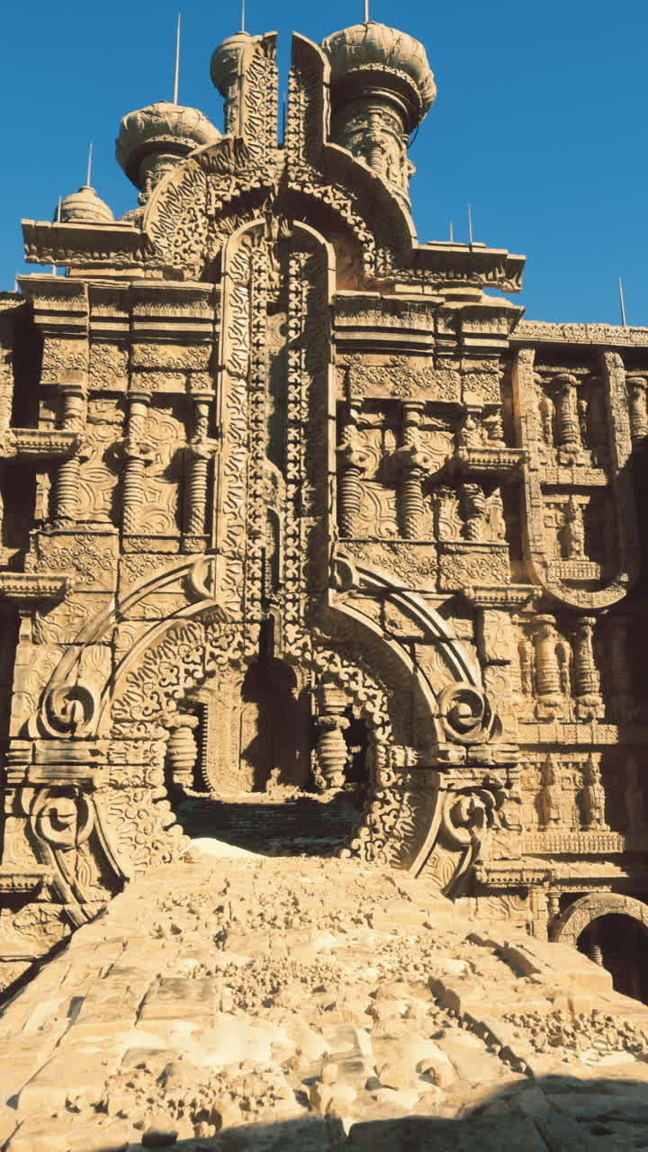 Intricate sand structure showcasing craftsmanship at a beach location