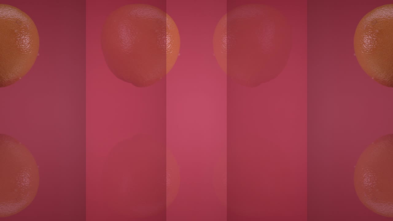 신선한 그레이프프루트가 날아다니며 공중에서 매달려서 떨어집니다.