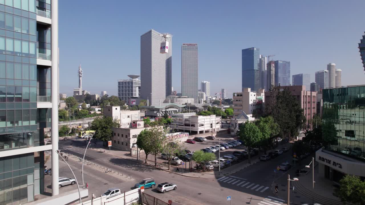 Drone delivery near buildings in israel tel aviv