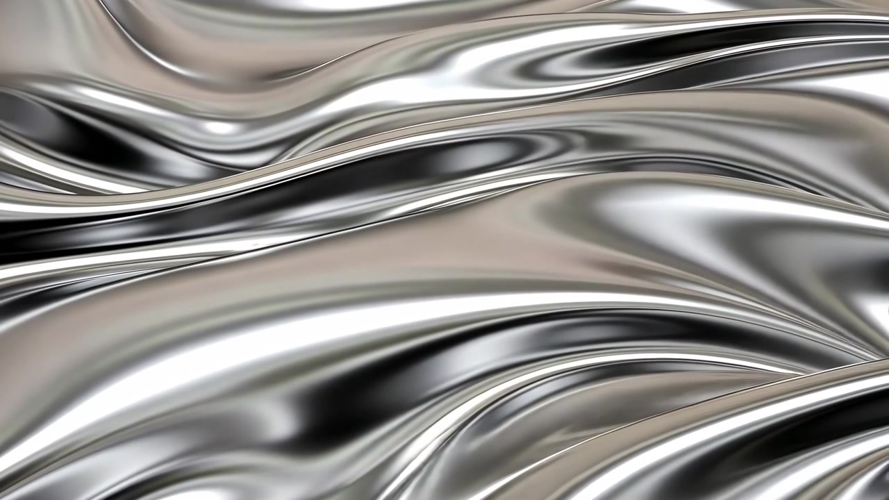 Sfondo in Loop con Liquido Metallico Argentato Fluido Astratto