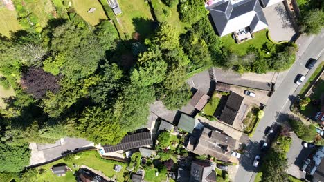 large houses crowborough town in kent uk overhead birds eye drone aerial view