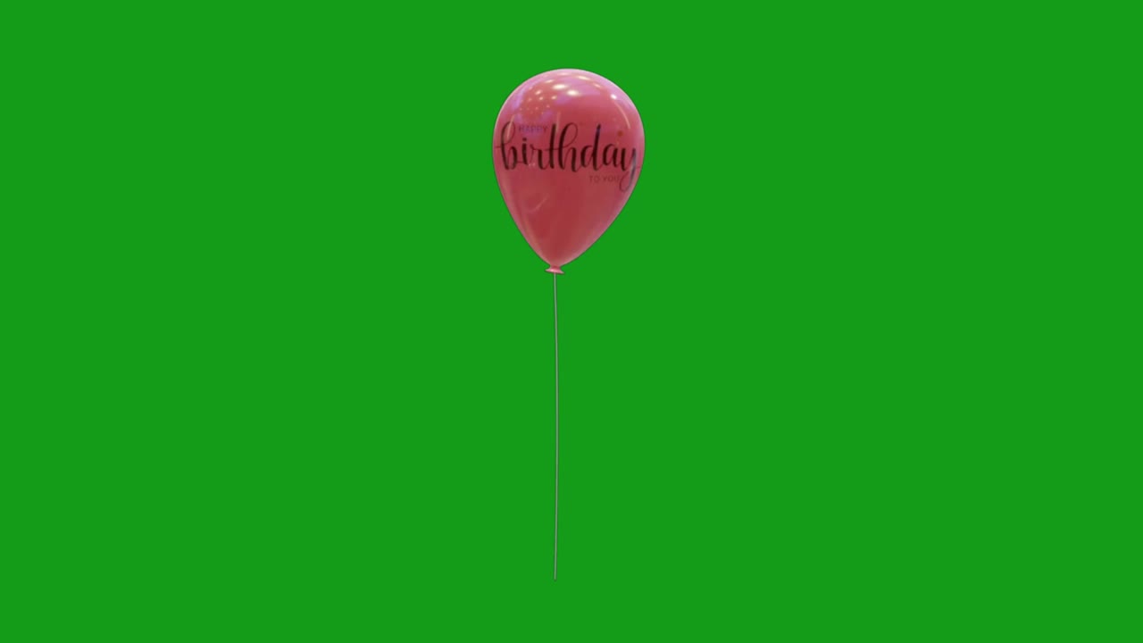 Palloncino di compleanno volante, motion graphics su schermo verde