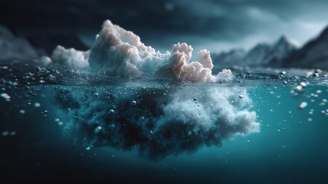 Majestic Cloud Formation Underwater: A Stunning Display of Natural Beauty and Atmospheric Elements Captured in an Enchanting Scene