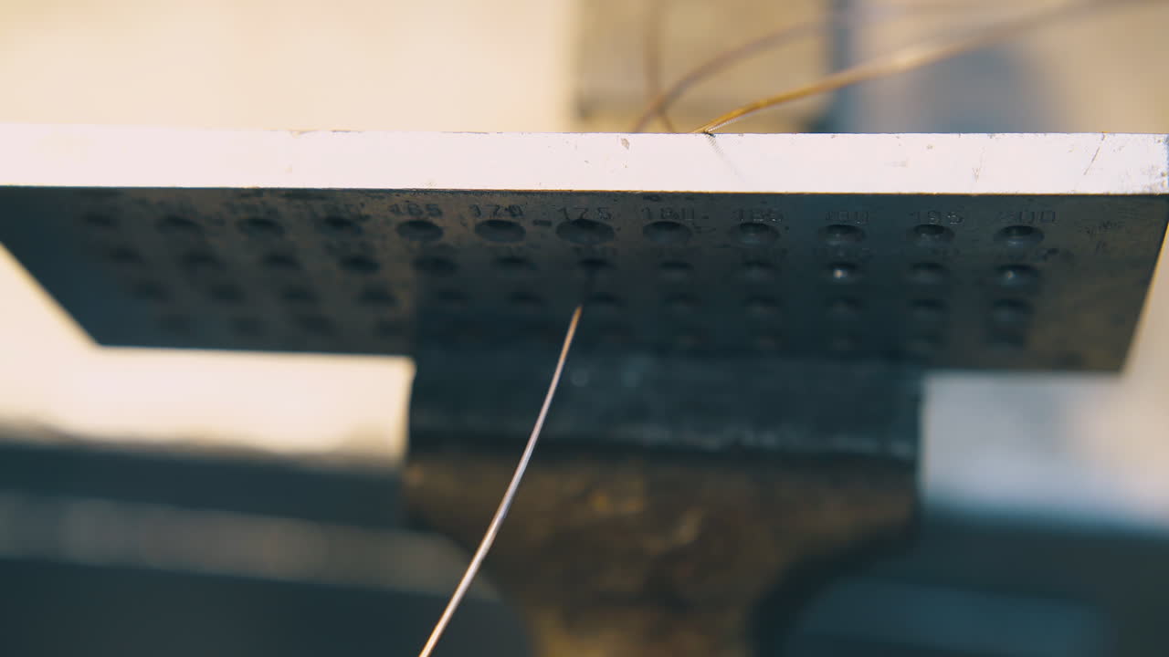 보석업자가 케이블을  ⁇ 러로 도구를  ⁇ 고 극단적인 클로즈업