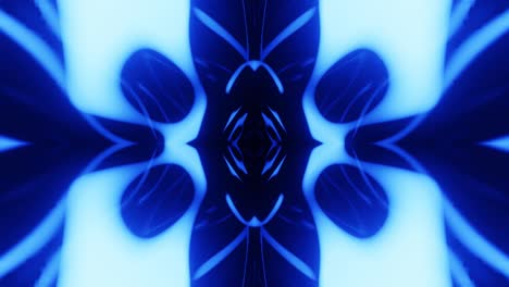 animación en bucle sin costuras de 4k. vuela a través de un túnel simétrico de espejo con patrón de neón, patrón de brillo de ciencia ficción. luz de neón de reflexión brillante. fondo brillante simple, estructura de ciencia ficción