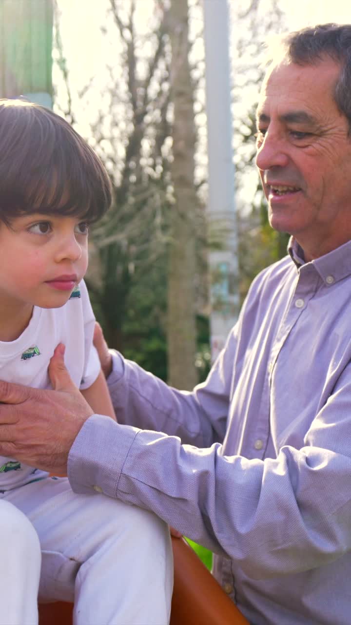 Father and son bonding outdoors