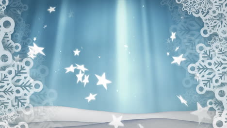 animación de la nieve cayendo sobre el paisaje de invierno