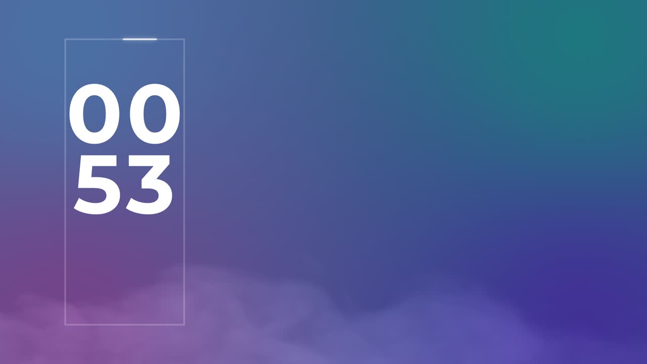 Countdown 60 secound on colorfull background wiht smoke. 3d rendering.