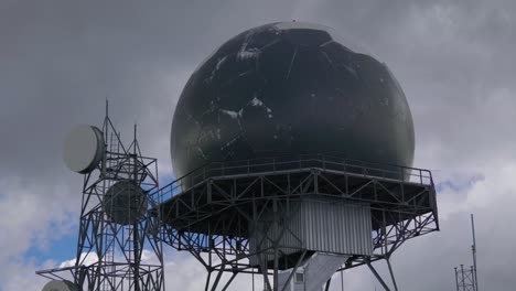 A-radar-tower-that-sits-at-the-top-of-Sawmill-peak-in-Island-Park,-Idaho