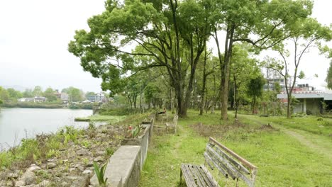 green park in pokhara, nepal.