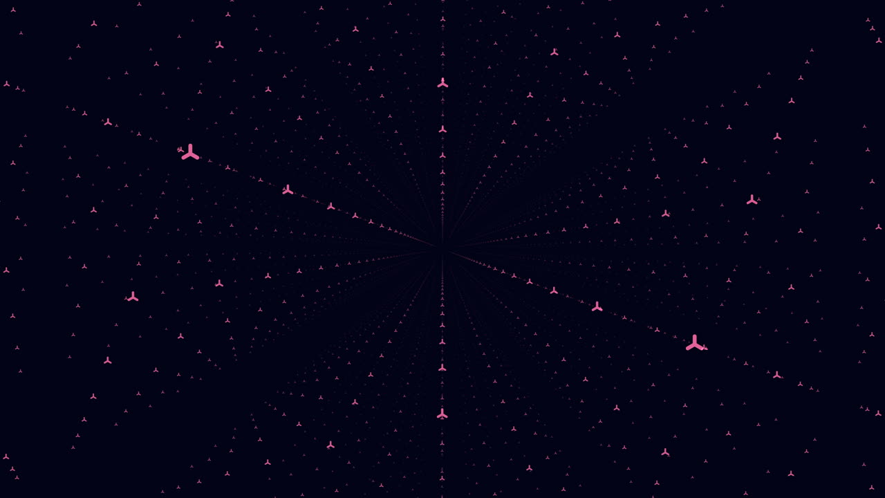 검은 바탕에 회전하는 초록색 선