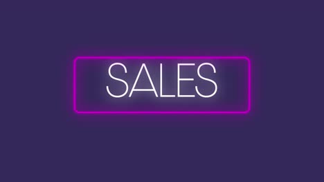 Animation-of-neon-sale-text-in-frame-on-purple-background