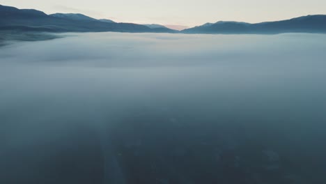 misty mountain valley sunrise
