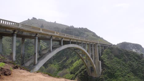 Ultra-slow-motion-shot-of-Bixby-Creek-Bridge-on-Highway-1,-California,-USA