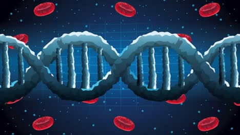 dna molecule with blood poster science animated
