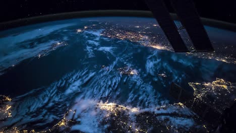 la tierra de la noche vista desde el espacio. imágenes de dominio público de la nasa