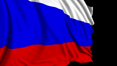 russian flag in slow motion. the flag develops smoothly in the wind