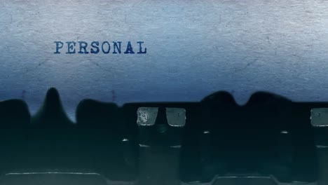 personal branding word closeup being typing and centered on a sheet of paper on old vintage