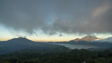 volcanic sunrise over lake batur, bali