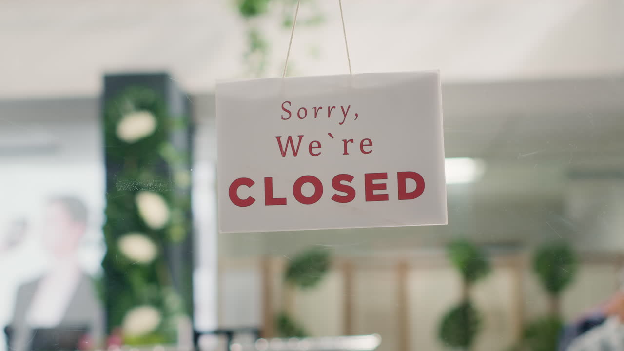 Closed clothing store in mall