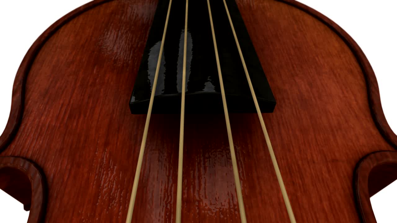 색 배경에 고립된 바이올린의 cg 애니메이션