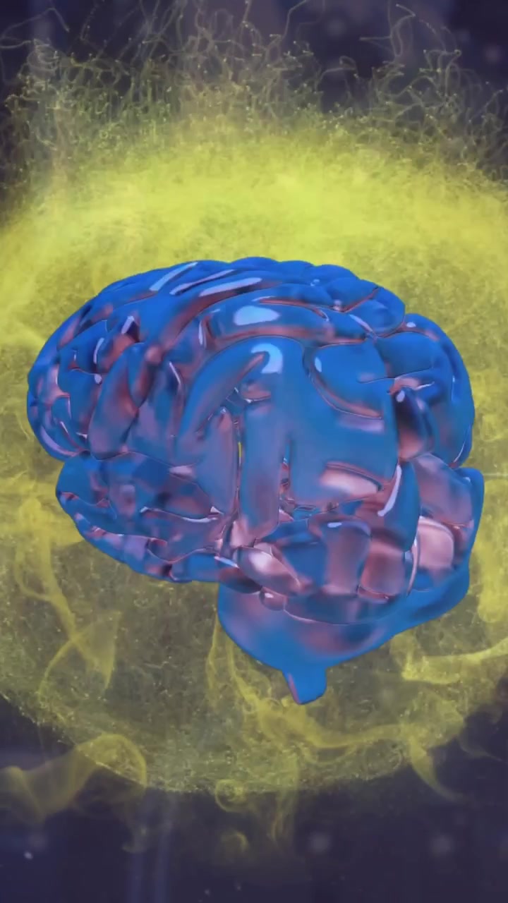 Animazione di un cervello umano e di elaborazione dati sopra un globo.