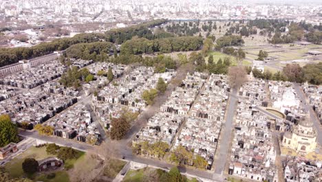 vista aérea mostrando o gigantesco cemitério antigo em buenos aires durante o dia ensolarado