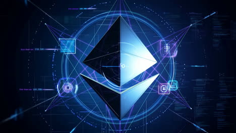 abstract digital representation of ethereum blockchain technology