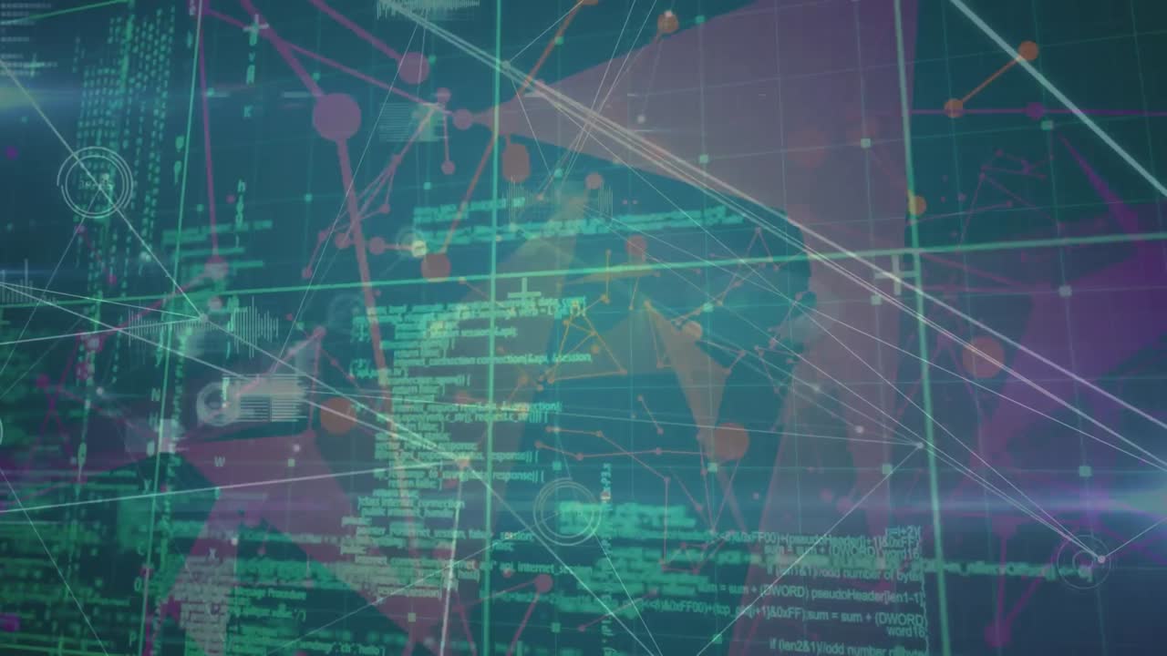 animación de la red de conexiones y procesamiento de datos sobre la red