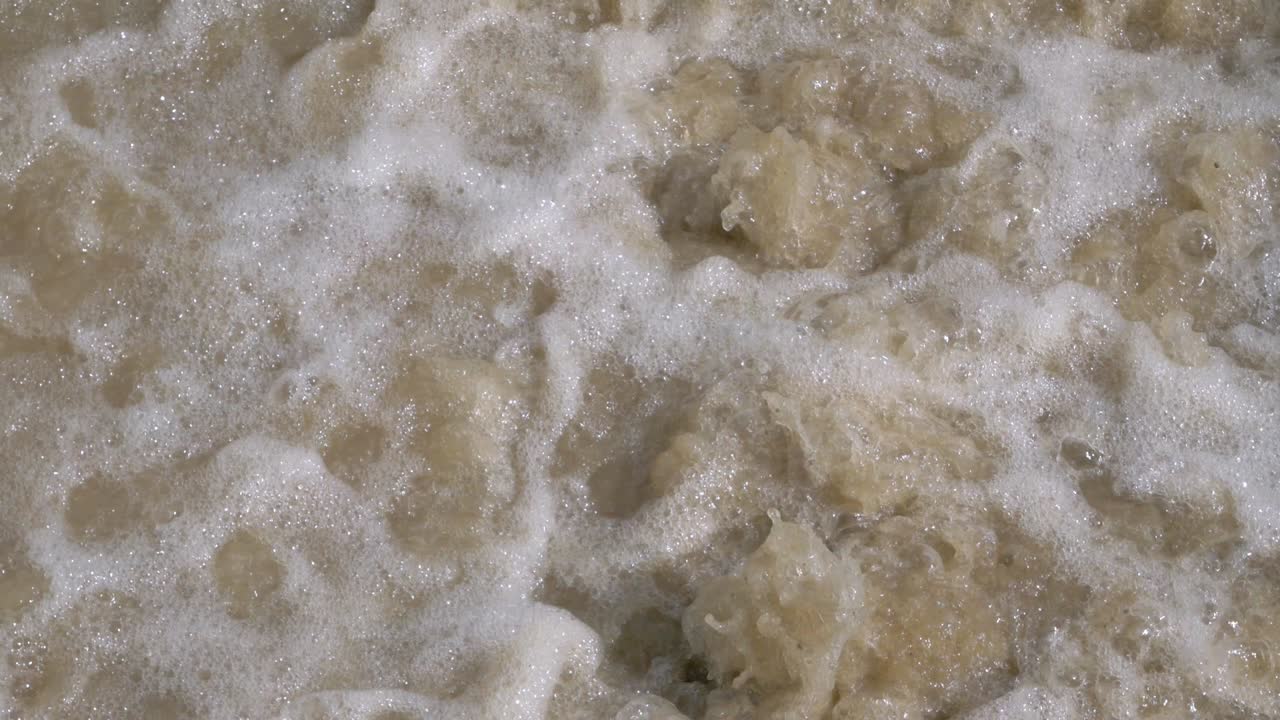 Waste water at sewage treatment plant.