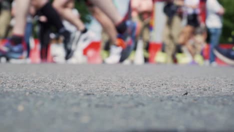 marathon runners on the street