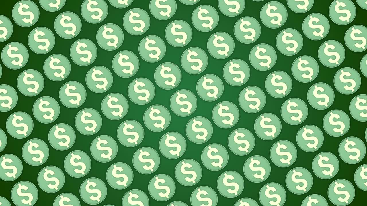 Dollar american money green background coins traffic diagonal